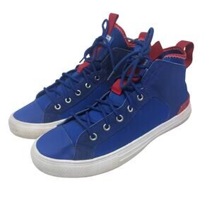 Converse All Star Ultra Mid Blue Rex Red Sneakers High Top Size 10